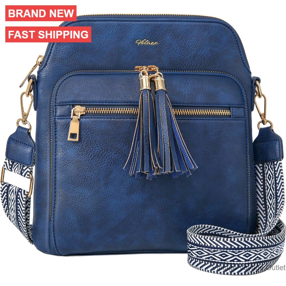 Vegan Leather Crossbody Bag Anti-Theft Rfid Blocking Travel Purse Adjustable
